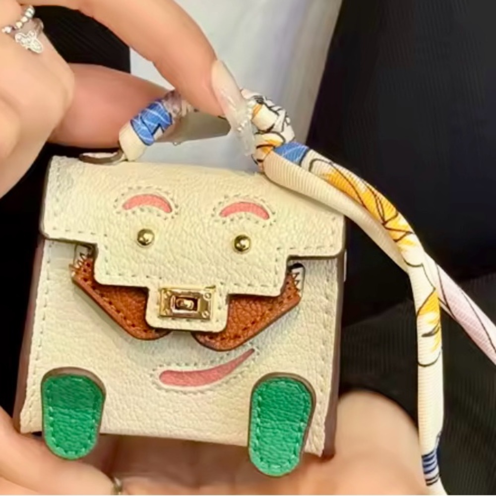 Chic White and Green Mini Bag
